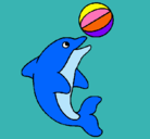 Dibujo Delfín jugando con una pelota pintado por ainara