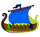 Dibujo Barco vikingo pintado por papallita