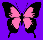 Dibujo Mariposa con alas negras pintado por astrid