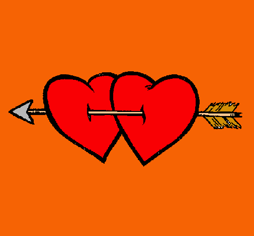 Dibujo Dos corazones con una flecha pintado por Victori-a