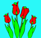 Dibujo Tulipanes pintado por guaro