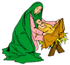 Dibujo Nacimiento del niño Jesús pintado por jaque