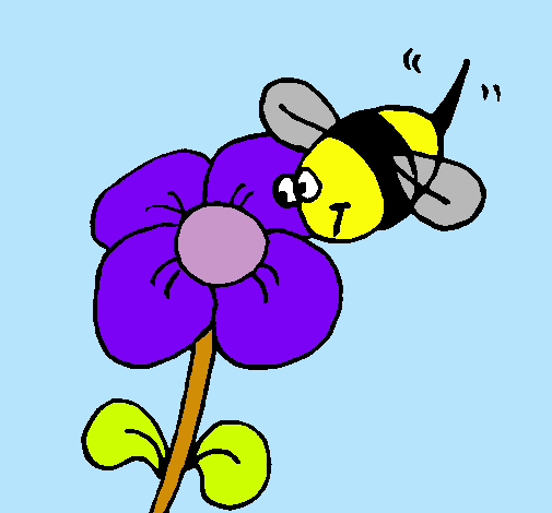 Abeja y flor