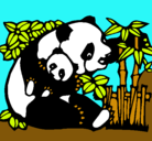 Dibujo Mama panda pintado por dana