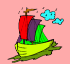 Dibujo Barco velero pintado por ANALIA