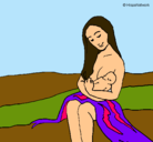 Dibujo Madre con su bebe pintado por debora1