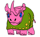 Dibujo Rinoceronte pintado por blup