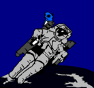 Dibujo Astronauta en el espacio pintado por lunitaguapita