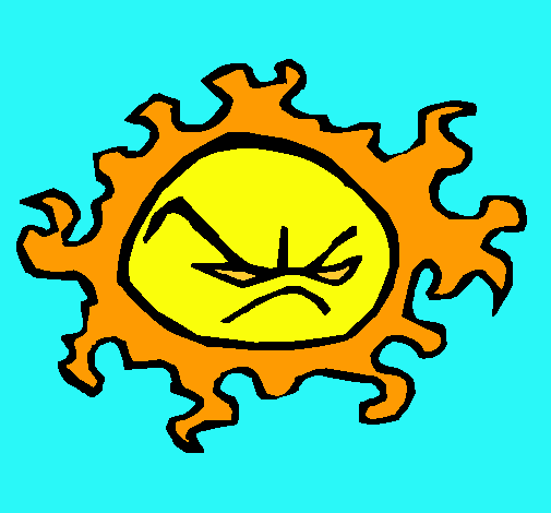 Dibujo Sol enfadado pintado por brayan 