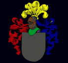 Dibujo Escudo de armas y casco pintado por leonardo