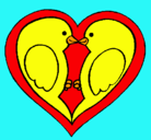 Dibujo Pajaritos enamorados pintado por sofiaboca
