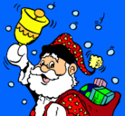 Dibujo Santa Claus y su campana pintado por GENESIS