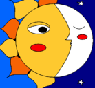 Dibujo Sol y luna 3 pintado por pepito