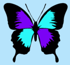Dibujo Mariposa con alas negras pintado por yamila
