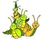 Dibujo Grupo de insectos pintado por gusanitos