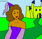 Dibujo Princesa y castillo pintado por clara_