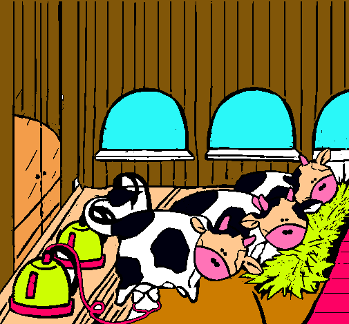 Vacas en el establo