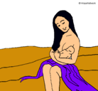 Dibujo Madre con su bebe pintado por andre