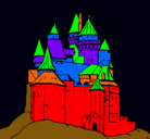 Dibujo Castillo medieval pintado por entcin