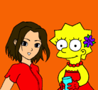 Dibujo Sakura y Lisa pintado por allison