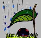 Dibujo Mariquita protegida de la lluvia pintado por guadytom