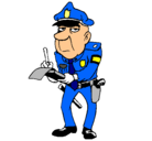 Dibujo Policía haciendo multas pintado por poli