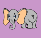 Dibujo Elefante pequeño pintado por elefante