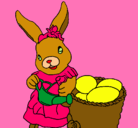 Dibujo Coneja de pascua con la regadera pintado por amalia