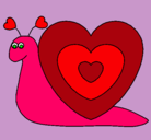 Dibujo Caracol corazón pintado por barbie2002