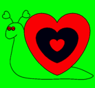 Dibujo Caracol corazón pintado por jhon