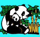 Dibujo Mama panda pintado por supertimi