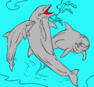 Dibujo Delfines jugando pintado por benat