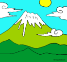 Dibujo Monte Fuji pintado por fufita
