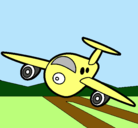 Dibujo Avión aterrizando pintado por Delwin