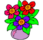Dibujo Jarrón de flores pintado por flores