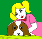 Dibujo Niña abrazando a su perro pintado por nachito