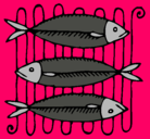 Dibujo Pescado a la brasa pintado por fish