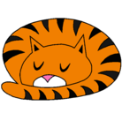 Dibujo Gato durmiendo pintado por elidibujo