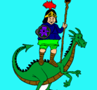 Dibujo Caballero San Jorge y el dragon pintado por nadaaffffyhhhhu
