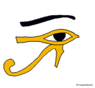 Dibujo Ojo Horus pintado por pera