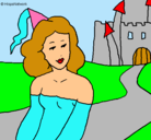 Dibujo Princesa y castillo pintado por Mirsha