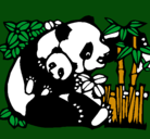 Dibujo Mama panda pintado por andres