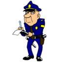 Dibujo Policía haciendo multas pintado por xavi