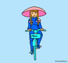 Dibujo China en bicicleta pintado por SEBASTIAN