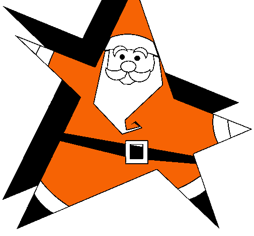 Papa Noel en forma de estrella