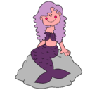 Dibujo Sirena sentada en una roca pintado por piuytr