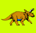 Dibujo Triceratops pintado por ABELOSAURIOS