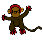 Dibujo Mono pintado por familia