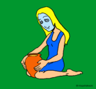 Dibujo Mujer y jarrón pintado por CASAN