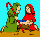Dibujo Adoran al niño Jesús pintado por leila